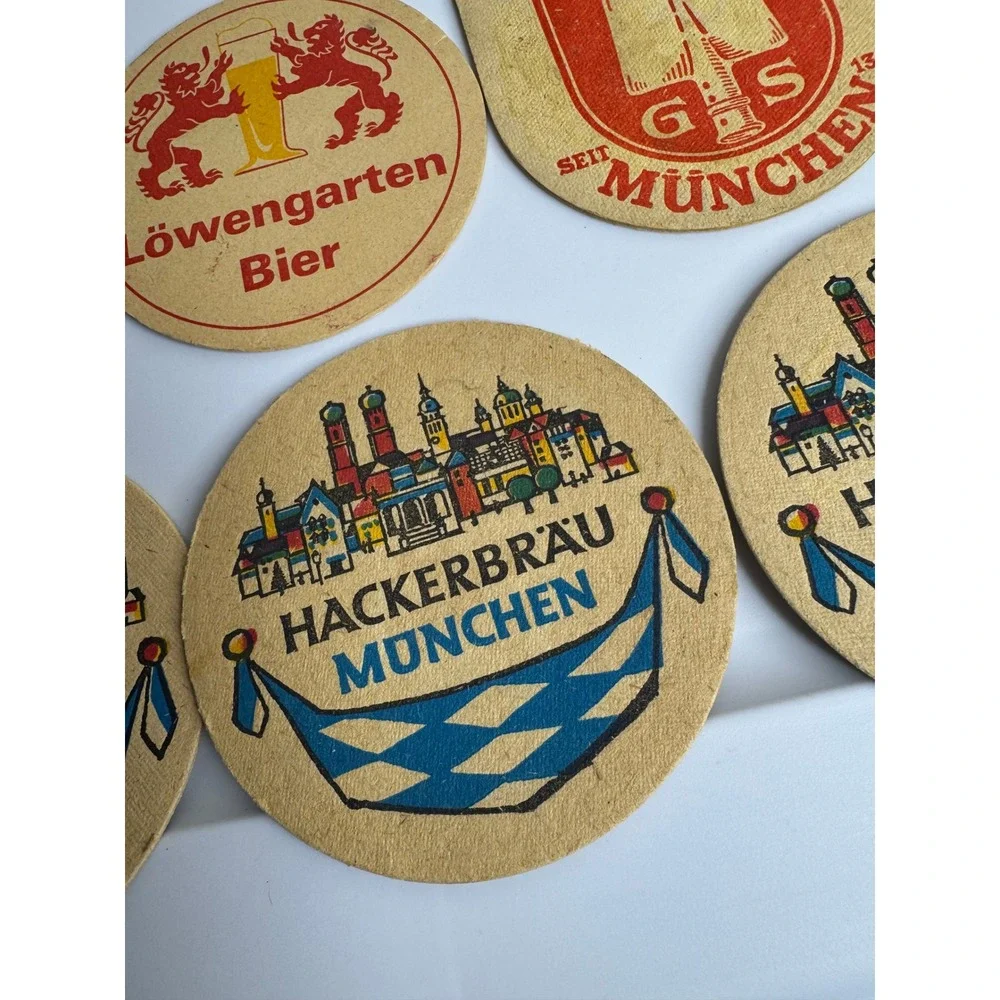 Vintage Beer Coaster Lot 13pc Hackerbrau Spaten Fine Ales Skol Lowengarten